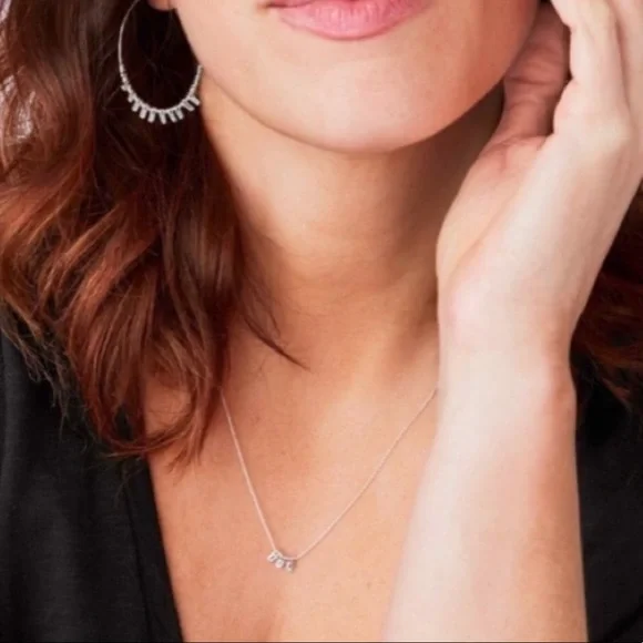 Stella & Dot | Ultra Delicate 2-in-1 SILVER Petal Necklace Set Retired - Picture 5 of 9